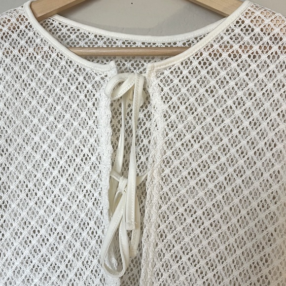 Knitted Hollow Out Top With Ribbon Tie T12 - Picture 9 of 10